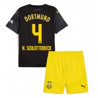 Camisa de Futebol Borussia Dortmund Nico Schlotterbeck #4 Equipamento Secundário Infantil 2024-25 Manga Curta (+ Calças curtas)